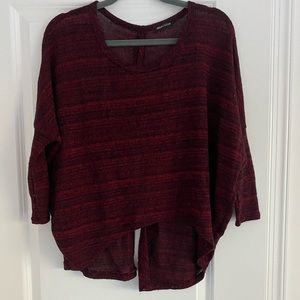 Jella Couture maroon high low sweater